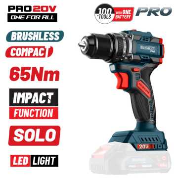 BORMANN Pro BBP5400 Δραπανοκατσάβιδο Κρουστικό,Compact,Brushless 20V,Li-Ion,65Nm με 2 Ταχύτητες 083276
