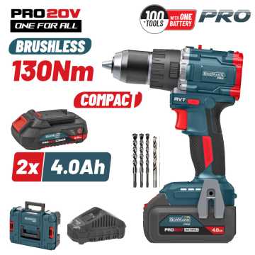 BORMANN Pro BBP5451X44CA Δραπανικαυτσάβιδο Κρουστικό 20V,2x4Ah,Li-Ion,Compact,2 Ταχύτητες & Βαλίτσα 083412