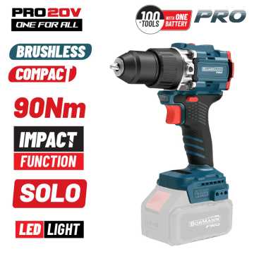 BORMANN Pro BBP5325 Δραπανοκατσάβιδο Κρουστικό,Compact,Brushless Μπαταρίας 20V,Li-Ion,90Nm με 2 Ταχύτητες 083429