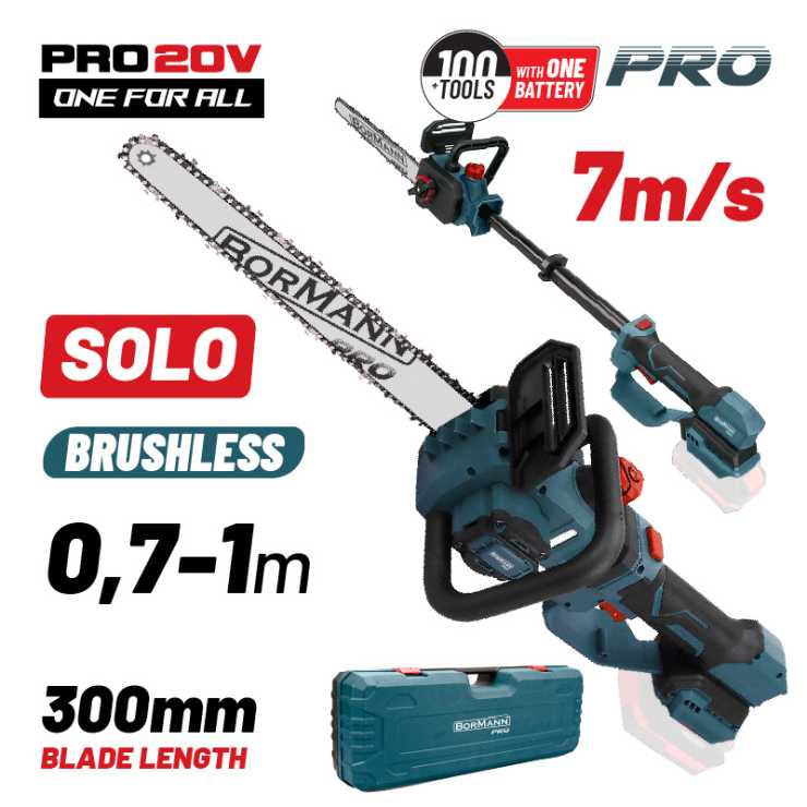 BORMANN Pro BBP3930 Κλαδευτικό Αλυσοπρίονο 20V Brushless,0.7-1m,30cm,1.9Kg,SOLO 083696