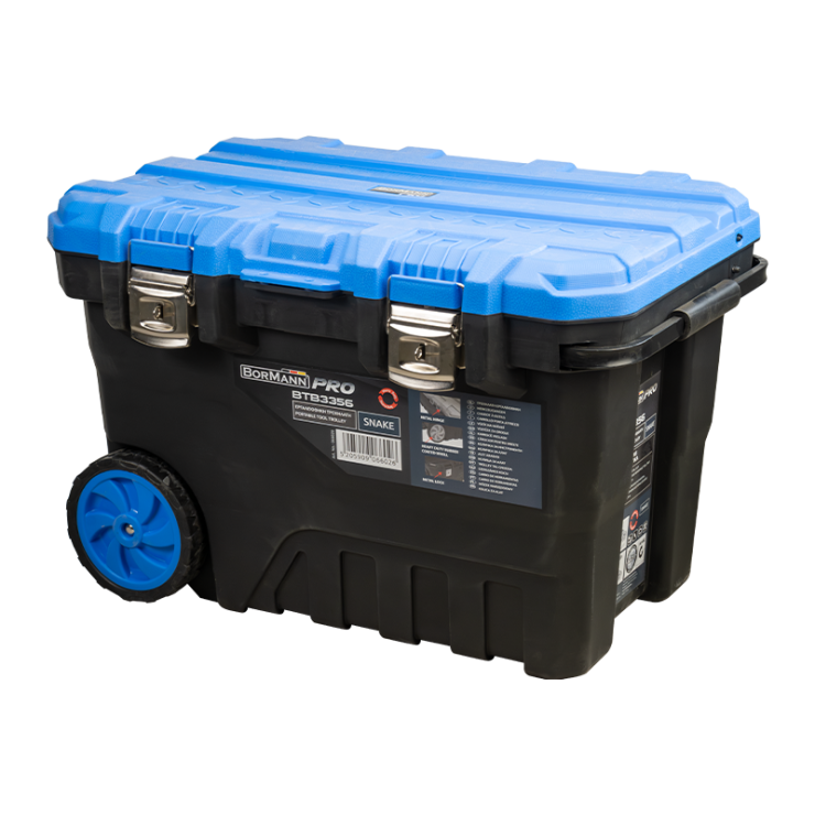 BORMANN Pro BTB3356 Εργαλειοθήκη Πλαστική "Snake" με Ρόδες, Tηλεσκοπική Λαβή & Ταμπακέρα 066026