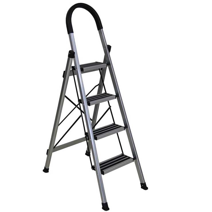 BORMANN BHL7034 Σκάλα Αλουμινίου Οικιακής Χρήσης 3+1 Σκαλιά, Αντιολισθητική 069966