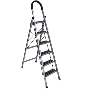 BORMANN BHL7036 Σκάλα Αλουμινίου Οικιακής Χρήσης 5+1 Σκαλιά, Αντιολισθητική 069980