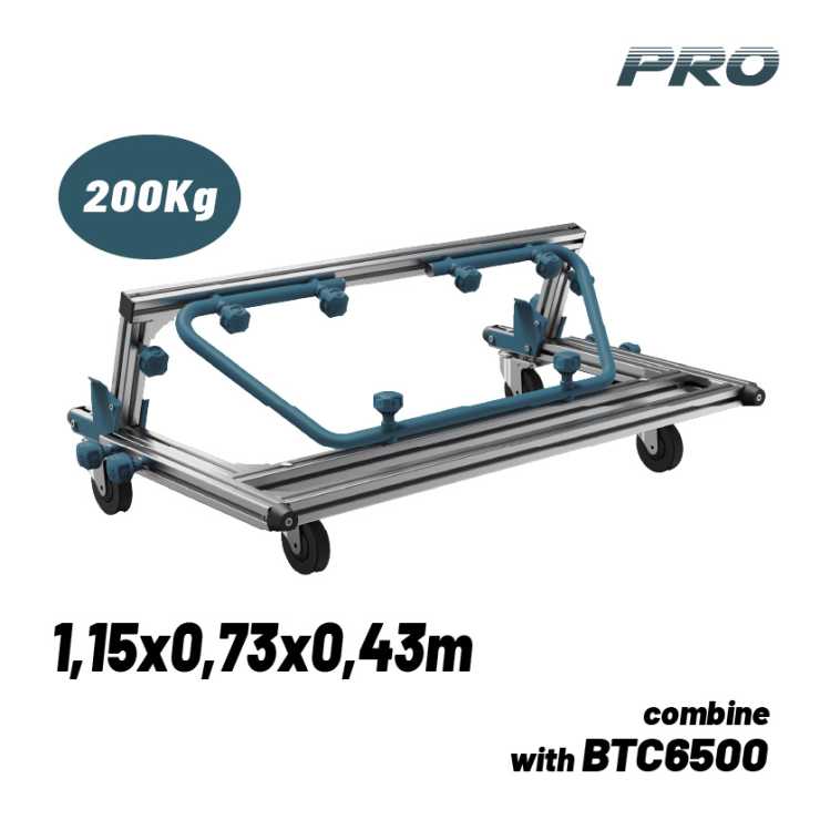 BORMANN Pro BTC6502 Καρότσι Μεταφοράς Πλακιδίων Αλουμινίου, Πτυσσόμενο,Μέγιστο Βάρος 200kg 071457