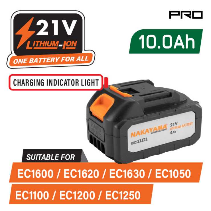 NAKAYAMA Pro EC1601 Μπαταρία 21V, 10Αh για EC1600, EC1620, EC1630 071693