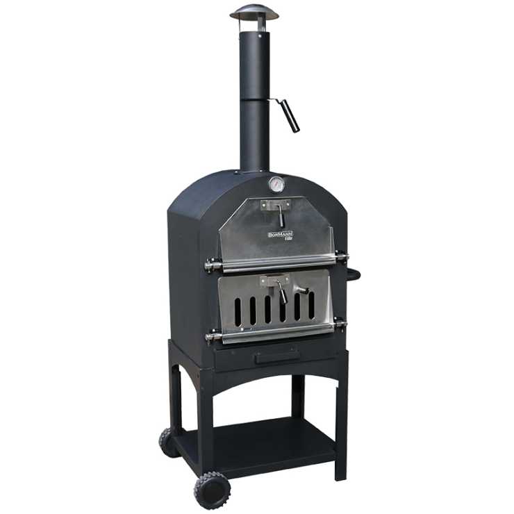 BORMANN Elite BBQ1960 Παραδοσιακός Ξυλόφουρνος/Φούρνος Πίτσας 34.5x50cm,με Ρόδες & Αποθηκευτικό Χώρο 079989