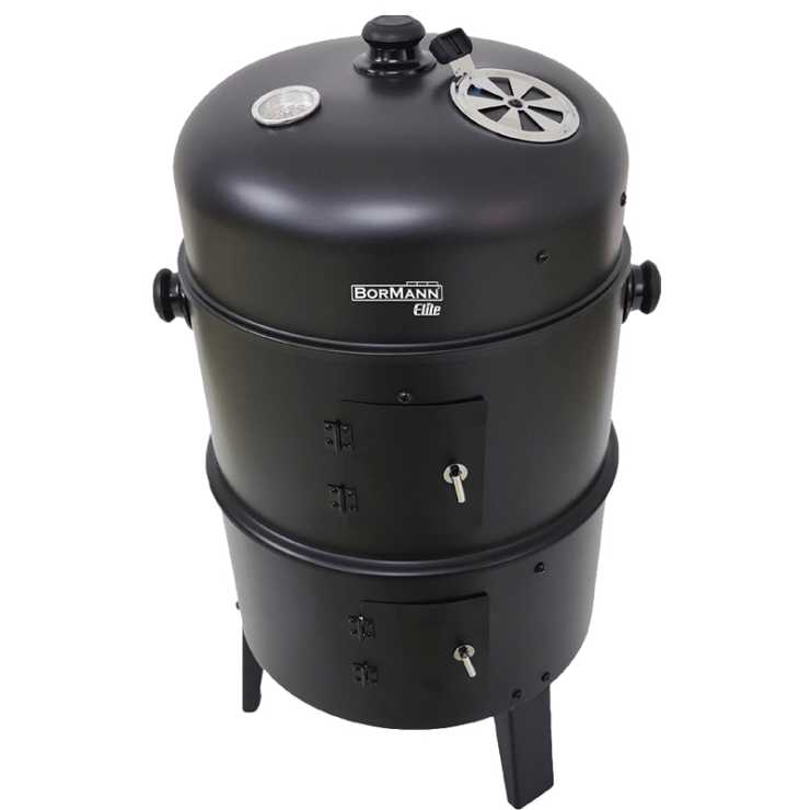 BORMANN Elite BBQ1970 Ψησταριά Κάρβουνου/Καπνιστήριο 2 σε 1 με Ρόδες 079996