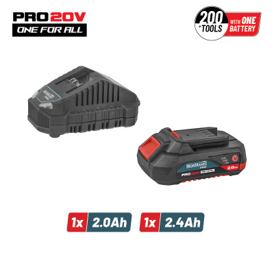 BORMANN Pro BBP9920 Starter Kit 20V, Mπαταρία 2.0Ah & Φορτιστής 2.4Α 082217