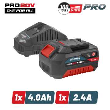 BORMANN Pro BBP9940 Starter Kit 20V, Μπαταρία 4.0Ah & Φορτιστής 2.4Α 082224