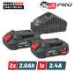 BORMANN Pro BBP9922 Starter Kit Μπαταρίες 2x2.0Ah & Φορτιστής 2.4Α 083511