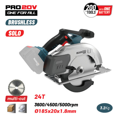 BORMANN Pro BBP5355 Δισκοπρίονο Ξύλου/Μετάλλου Μπαταρίας 20V,Li-Ion,3600/4500/5000rpm,Κοπή 64mm,SOLO 084495