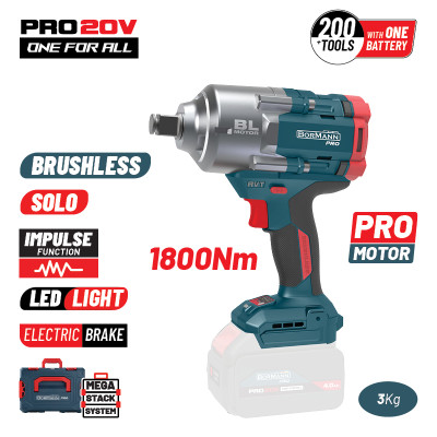 BORMANN Pro BBP5456CA Μπουλονόκλειδο Compact, Brushless Μπαταρίας 20V,Li-Ion,1800Nm,0-1800rpm 085188