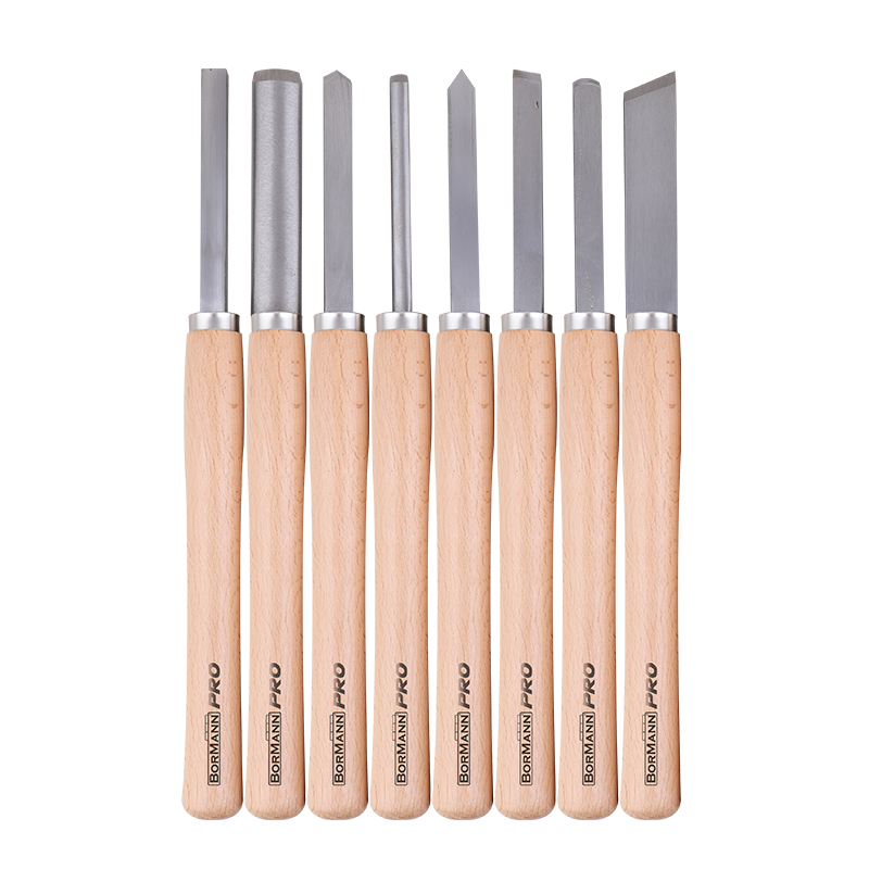BORMANN Pro BHT7849 Σετ Σκαρπέλα με Ξύλινη Βάση (Ξυλογλυπτικής) 8 τμχ 075301