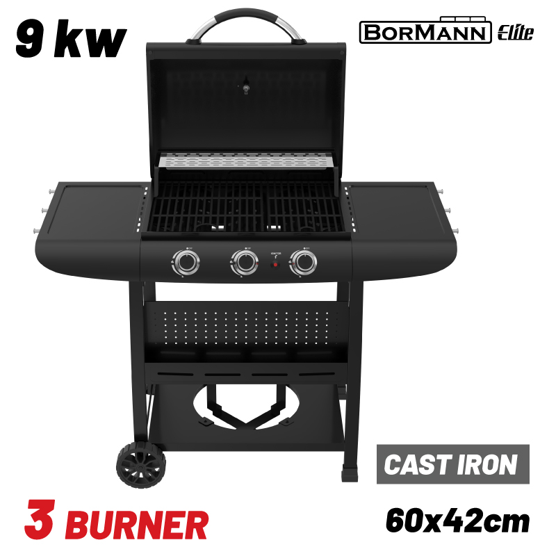 BORMANN Elite BBQ6030 Ψησταριά Υγραερίου FORGE 3 Εστιών με Μαντεμένια Σχάρα 084167