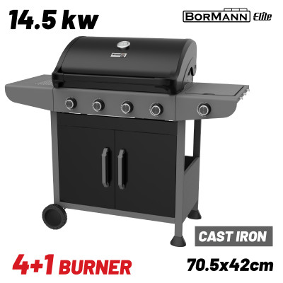 BORMANN Elite BBQ6041 Ψησταριά Υγραερίου FORGE 4+1 Εστιών με Μαντεμένια Σχάρα 084181