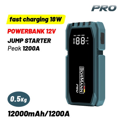 BORMANN Pro BBC8530 Εκκινητής Μπαταρίας Φορητός & PowerBank 12V,12000mAh,Γρήγορη Φόρτιση 18W 085560