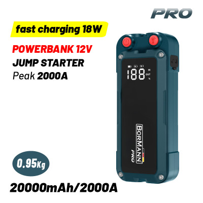 BORMANN Pro BBC9030 Εκκινητής Μπαταρίας Φορητός & PowerBank 12V, 20000mAh/2000A,Γρήγορη Φόρτιση 18W 085577