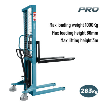 BORMANN Pro BWR5531 Περονοφόρο Χειροκίνητο Ανύψωσης 1Ton, Ύψος Ανύψωσης 3.0m 085652