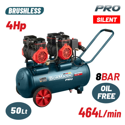 BORMANN BAT5013 Αεροσυμπιεστής Μονομπλόκ,Oil Free,Silent,Brushless,4Hp,50L,464L/min 085966