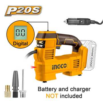 INGCO Αεροσυμπιεστής Αυτοκινήτου Μπαταρίας 20V Li-Ion SOLO CACLI2012