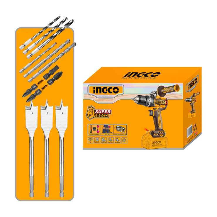 Ingco Κρουστικό Δραπανοκατσάβιδο Compact Μπαταρίας 20V Li-Ion SOLO 96Nm με Jacobs Τσοκ CIDLI209685