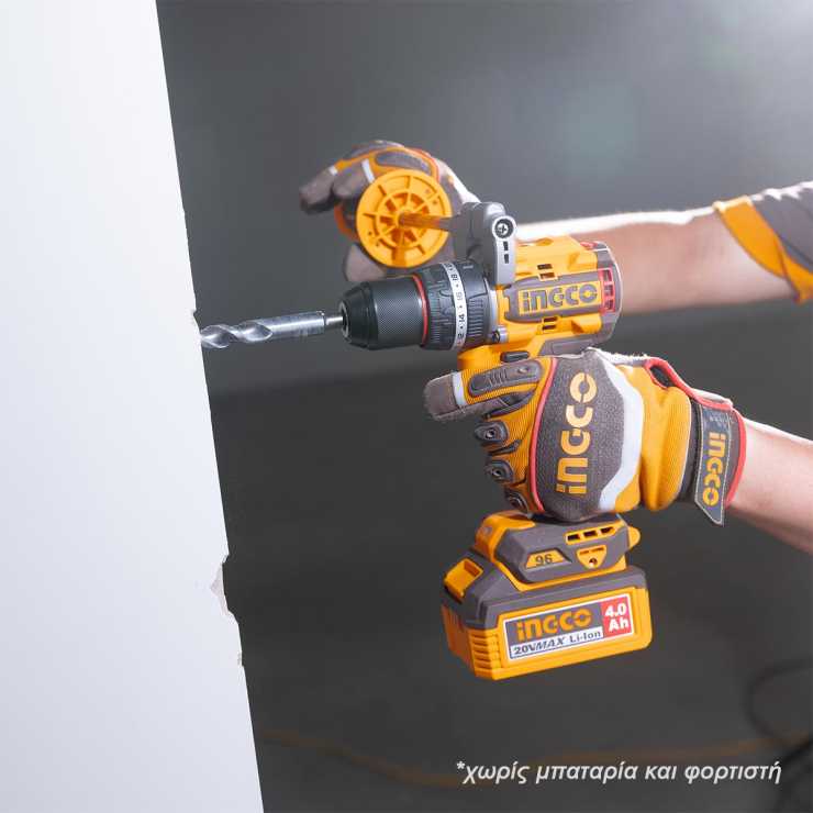 Ingco Κρουστικό Δραπανοκατσάβιδο Compact Μπαταρίας 20V Li-Ion SOLO 96Nm με Jacobs Τσοκ CIDLI209685