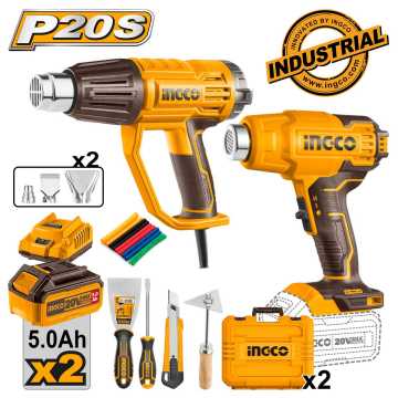 INGCO Πιστόλια Θερμού Αέρα Σετ 2 τεμ. COSLI250801E