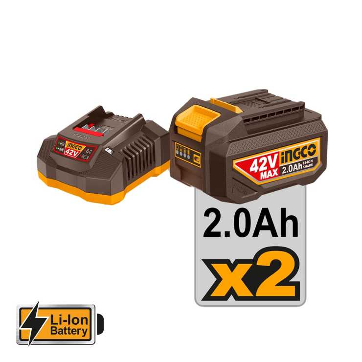 INGCO Αλοιφαδόρος Μπαταρίας 42V Li-Ion Φ 180mm +Εργαλειοθήκη Βαθιά 19" APLI42182E