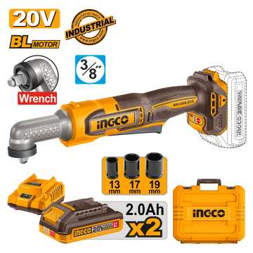 INGCO Μπουλονόκλειδο Γωνιακό 3/8" Μπαταρίας 20V Li-Ion 80Nm CAIWLI208E