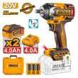 INGCO Μπουλονόκλειδο Κρουστικό Μπαταρίας 20V Li-Ion 550-700Nm CIWLI2055E
