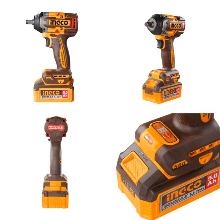 INGCO Μπουλονόκλειδο Κρουστικό Μπαταρίας 20V Li-Ion 550-700Nm CIWLI2055E