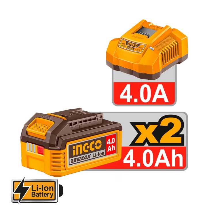 INGCO Κρουστικό Δραπανοκατσάβιδο Μπαταρίας και Γωνιακός Τροχός Μπαταρίας CKLI20256E