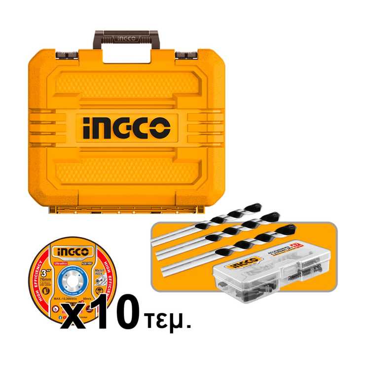 INGCO Κρουστικό Δραπανοκατσάβιδο Μπαταρίας και Γωνιακός Τροχός Μπαταρίας CKLI20256E