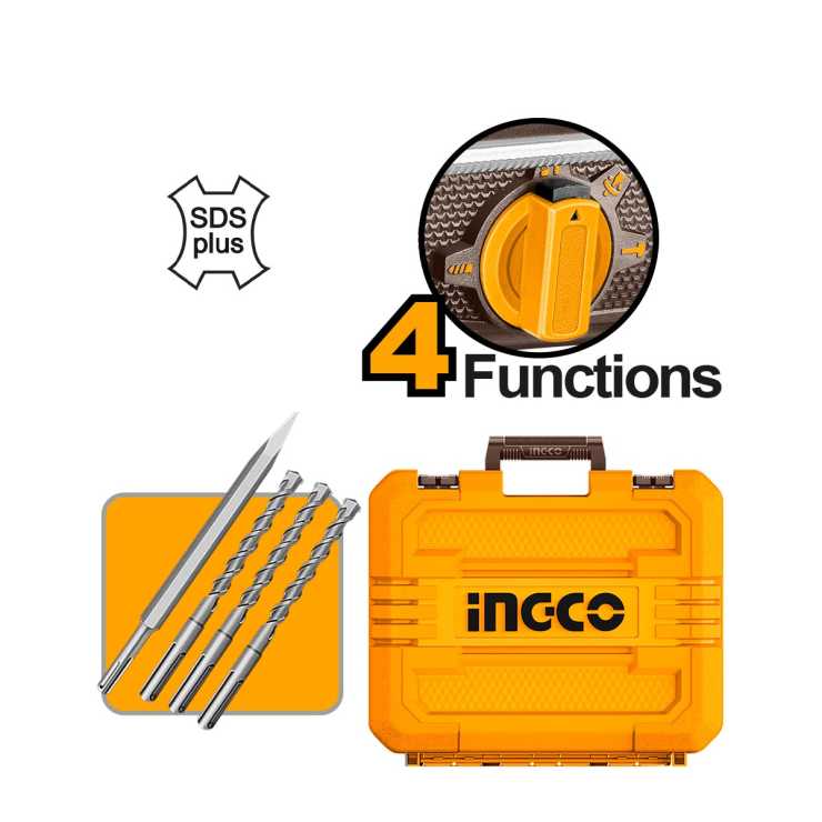 INGCO Πιστολέτο Περιστροφικό Κρουστικό Σκαπτικό Μπαταρίας 20V Li-Ion 2.5J Φ26mm +Ταχυτσόκ CRHLI202689E 