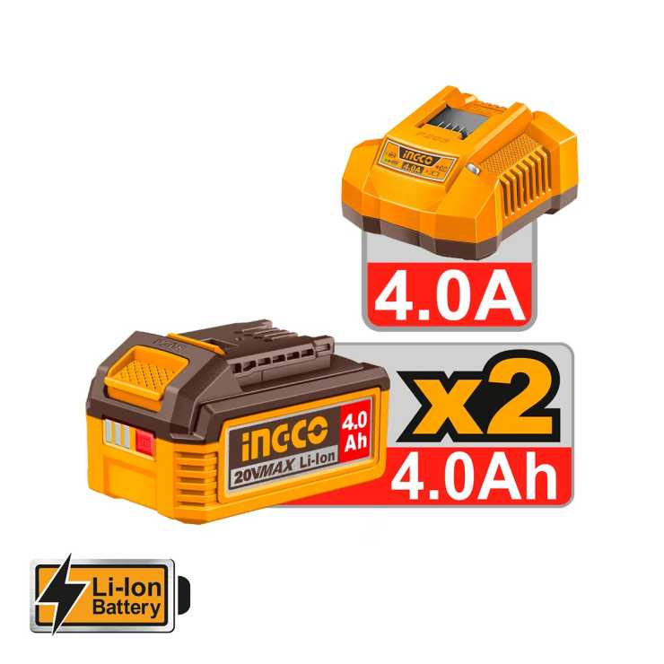 INGCO Πιστολέτο Περιστροφικό Κρουστικό Σκαπτικό Μπαταρίας 20V Li-Ion 2.5J Φ26mm +Ταχυτσόκ CRHLI202689E 
