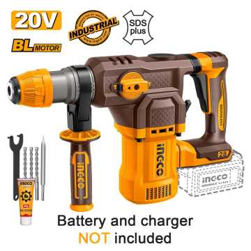 INGCO Πιστολέτο Περιστροφικό Κρουστικό Σκαπτικό Μπαταρίας 20V Li-Ion SOLO 4.5J Φ28mm CRHLI20286