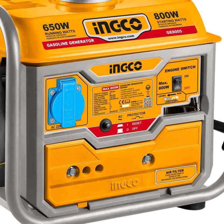 Ingco Γεννήτρια Βενζίνης 0.8kW 1kVA 2HP GE8005