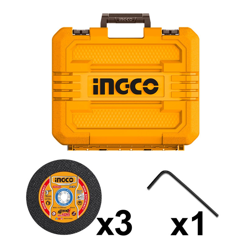 INGCO Μίνι Τροχός Κοπής Μπαταρίας 76mm 20V Li-Ion CAGLI207625E