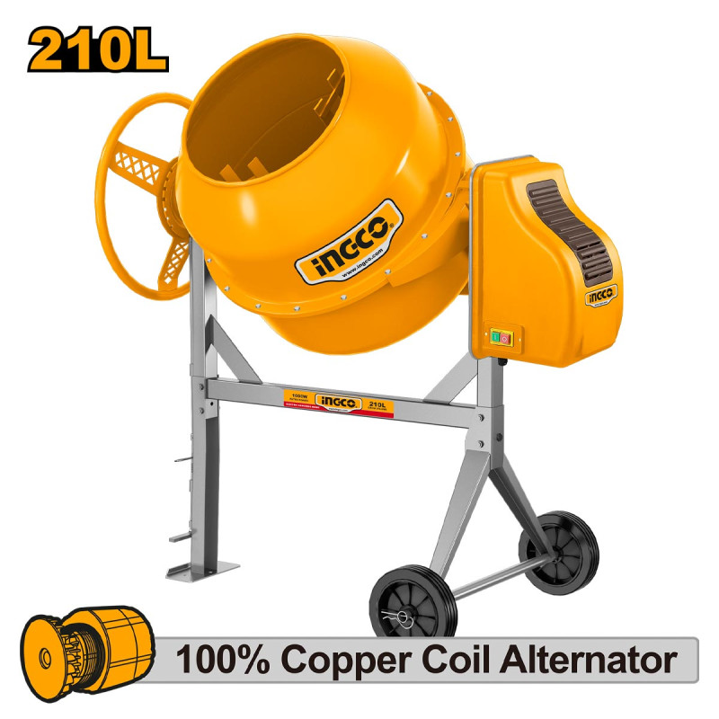INGCO Μπετονιέρα Ηλεκτροκίνητη 1000W 1.4HP 210L CM416-1