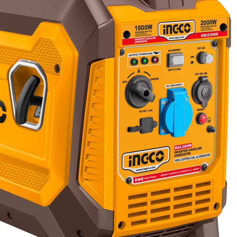 INGCO Γεννήτρια Inverter Βαλιτσάκι Βενζίνης 2kW 2.5kVA 2.5HP GEI23006