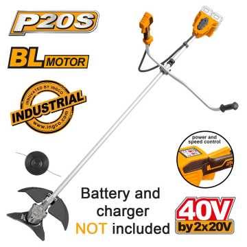 INGCO Θαμνοκοπτικό Μηχάνημα Μπαταρίας 2x20V Li-Ion SOLO CSTLI20018