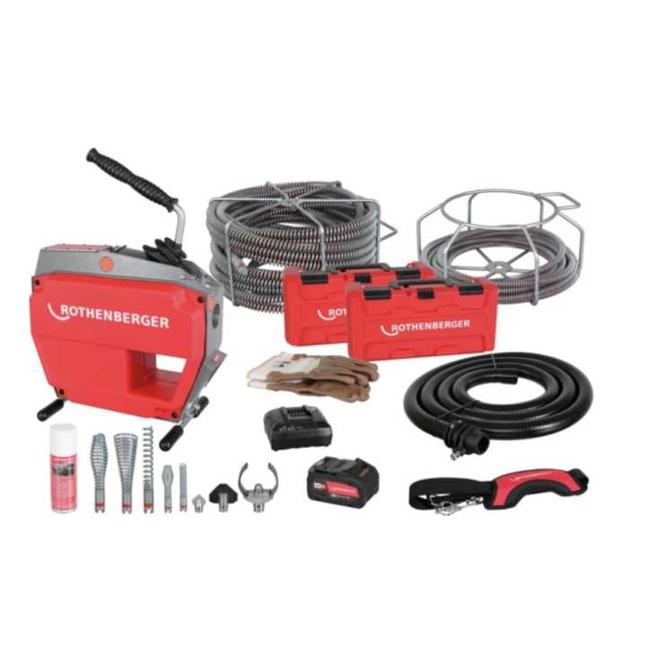 ROTHENBERGER Αποφρακτικό Μηχάνημα R600 VarioClean + σπιράλ/σετ εργαλείων 1000003346