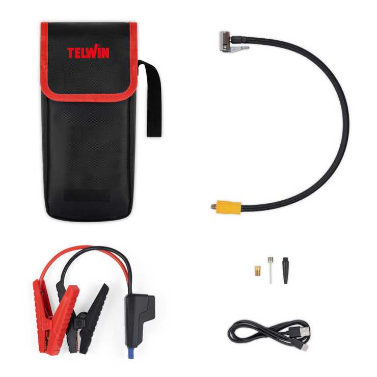 Telwin Συμπαγής Πολυλειτουργικός Εκκινητής Ανάγκης 12V, Αεροσυμπιεστής & Powerbank Drive 1800 Kompressor 829575