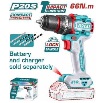 Total Επαγγ. Δραπανοκατσαβιδο Κρουστικο Μπατ. Li-Ion 20V / 66Nm Bl Motor (Tidli206681)