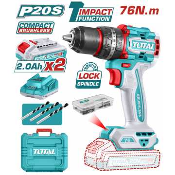 TOTAL ΕΠΑΓΓ. ΔΡΑΠ/ΒΙΔΟ ΚΡΟΥΣΤΙΚΟ ΜΠΑΤ. Li-ion 20V / 2Ah / 76Nm / 2 ΜΠΑΤ BL Motor (TIDLI20768E) TOTAL ΕΠΑΓΓ. ΔΡΑΠ/ΒΙΔΟ ΚΡΟΥΣΤΙΚΟ ΜΠΑΤ. Li-ion 20V / 2Ah / 76Nm / 2 ΜΠΑΤ BL Motor (TIDLI20768E)