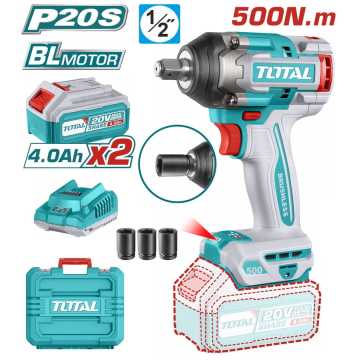 Total Μπουλονοκλειδο Μπαταρίας Li-Ion 20V / 4Ah / 500Nm / 2 Μπαταριες (Tiwli2050) Total Μπουλονοκλειδο Μπαταρίας Li-Ion 20V / 4Ah / 500Nm / 2 Μπαταριες (Tiwli2050)