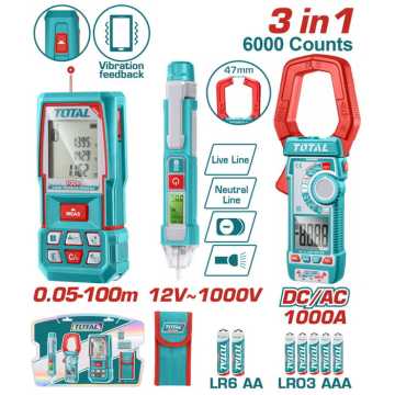 TOTAL ΕΠΑΓΓΕΛΜΑΤΙΚΟ ΣΕΤ ΜΕΤΡΗΤΗΣ ΑΠΟΣΤΑΣΕΩΝ LASER 100m + ΔΟΚΙΜΑΣΤΙΚΟ ΚΑΤΣΑΒΙΔΙ ΨΗΦΙΑΚΟ + ΑΜΠΕΡΟΤΣΙΜΠΙΔΑ (TLDD241202) TOTAL ΕΠΑΓΓΕΛΜΑΤΙΚΟ ΣΕΤ ΜΕΤΡΗΤΗΣ ΑΠΟΣΤΑΣΕΩΝ LASER 100m + ΔΟΚΙΜΑΣΤΙΚΟ ΚΑΤΣΑΒΙΔΙ ΨΗΦΙΑΚΟ + ΑΜΠΕΡΟΤΣΙΜΠΙΔΑ (TLDD241202)