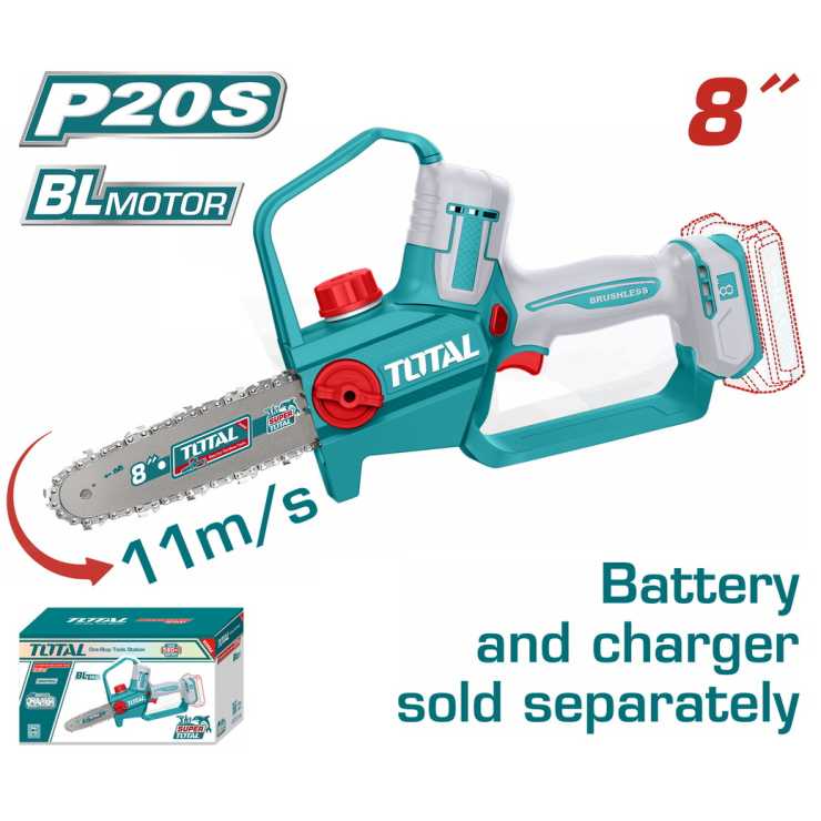 TOTAL ΕΠΑΓΓ. ΑΛΥΣΟΠΡΙΟΝΟ ΚΛΑΔ. ΜΠΑΤ. Li-ion 20V / 8" ΧΩΡΙΣ ΜΠΑTΑΡΙΑ & ΦΟΡΤΙΣΤΗ BL Motor (TGSLI2088)