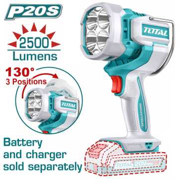 TOTAL ΕΠΑΓΓ. ΠΡΟΒΟΛΕΑΣ LED ΜΠΑΤ. Li-ion 20V / 22.5W / 2.500 Lumens ΧΩΡΙΣ ΜΠΑT & ΦΟΡΤΙΣΤΗ (TWLI20885)
