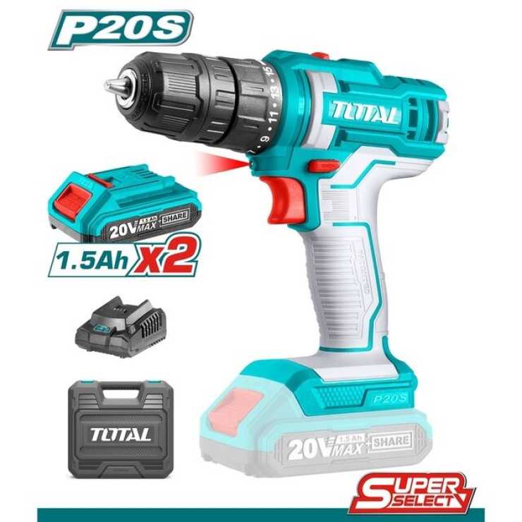 TOTAL ΔΡΑΠΑΝΟΚΑΤΣΑΒΙΔΟ ΜΠΑΤ. Li-ion 20V / 1.5Ah / 45Nm / 2 ΜΠΑΤ SUPER SELECT (TDLI20028)